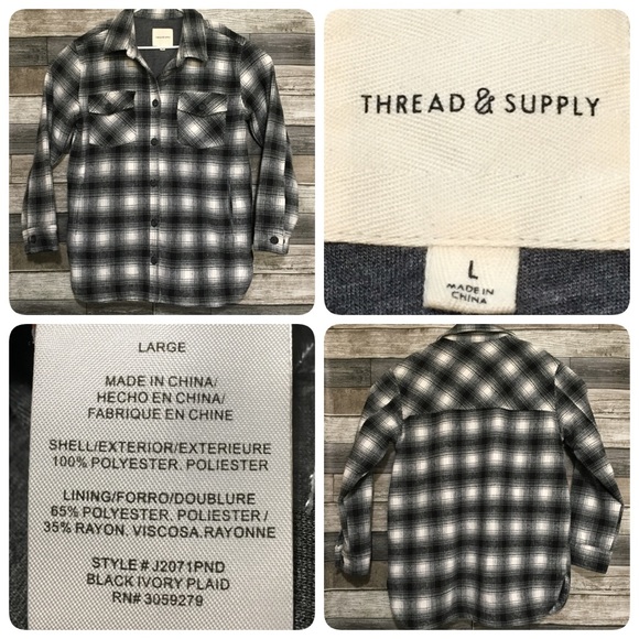 Thread Supply Plaid Shirt Jacket Womens 